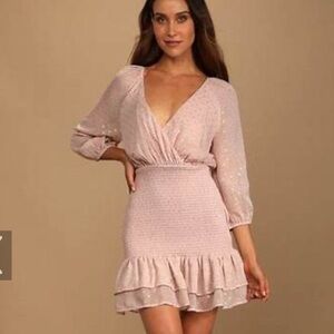 Lulus Gold dotted Dress